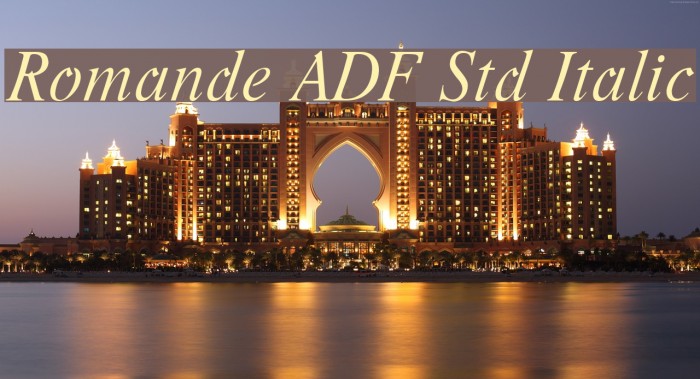 Romande ADF Std Italic Font examples