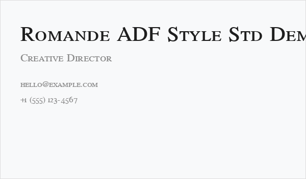 Romande ADF Style Std Demi Bold Business Card