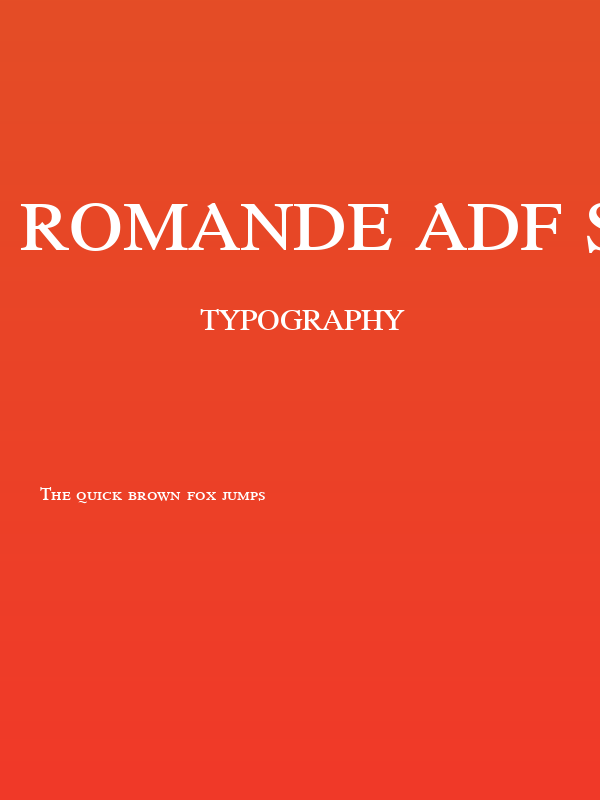 Romande ADF Style Std Demi Bold Poster