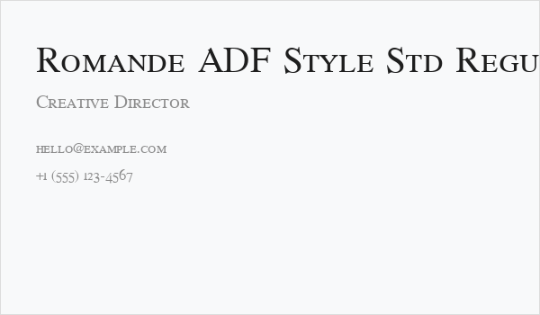 Romande ADF Style Std Regular Business Card