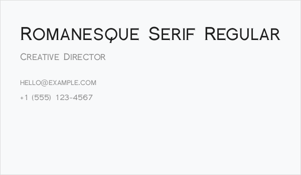Romanesque Serif Regular Business Card