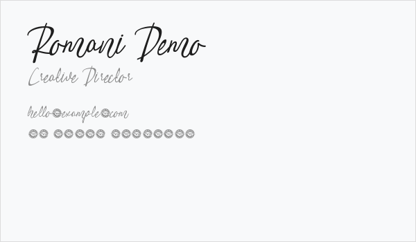 Romani Demo Business Card