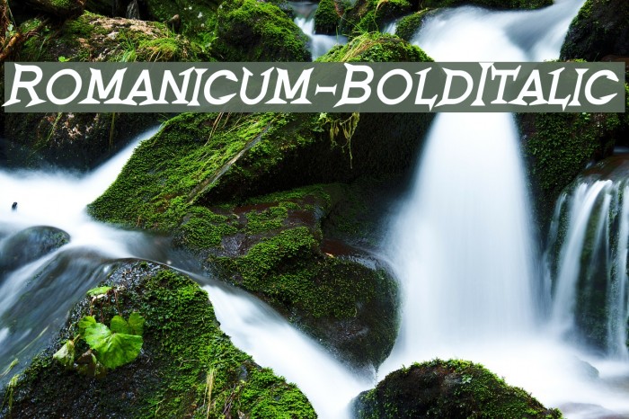 Romanicum-BoldItalic Font examples