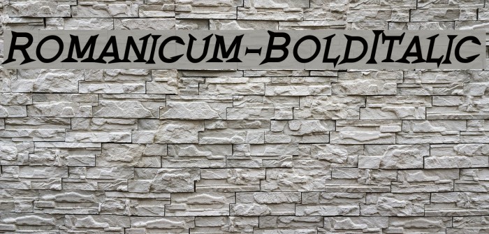Romanicum-BoldItalic Font examples