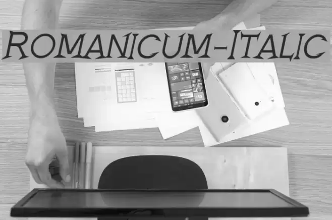 Romanicum-Italic Font examples