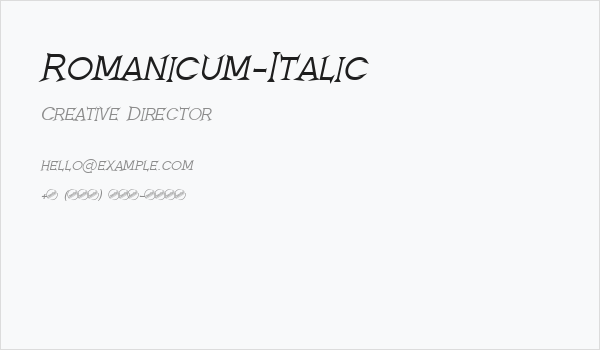 Romanicum-Italic Business Card