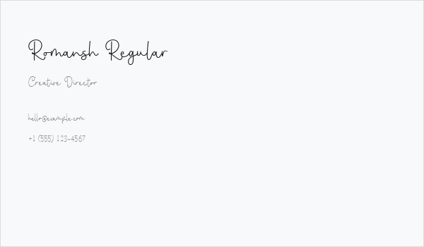 Romansh Regular Business Card