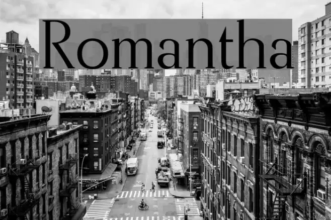 Romantha Font examples