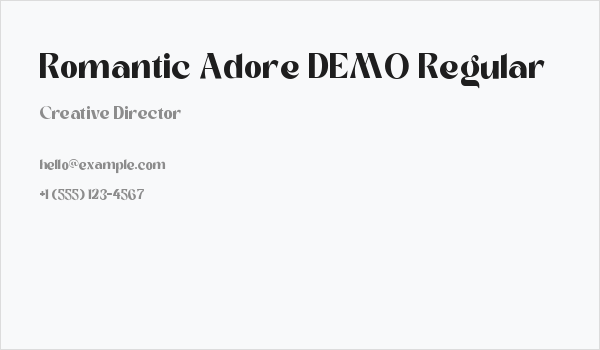Romantic Adore DEMO Regular Business Card