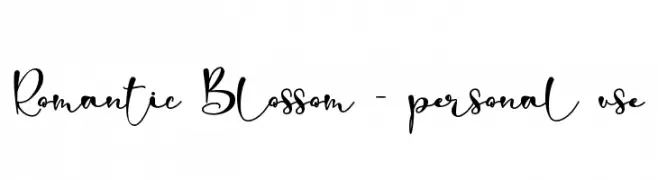 Romantic Blossom - personal use  नि: शुल्क फ़ॉन्ट्स डाउनलोड