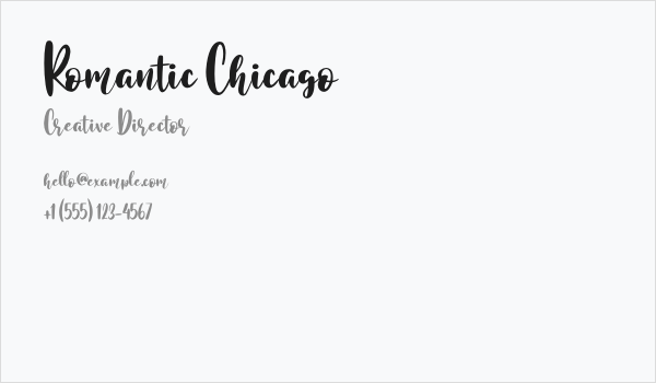 Romantic Chicago Business Card