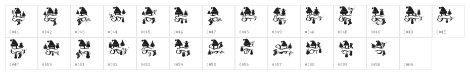 Romantic Christmas Monogram Character Map