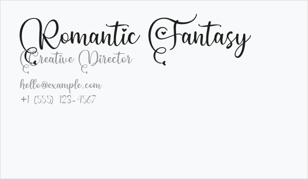 Romantic Fantasy Business Card