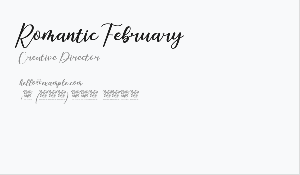 Romantic February Business Card
