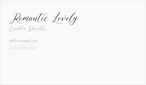 Romantic Lovely Business Card