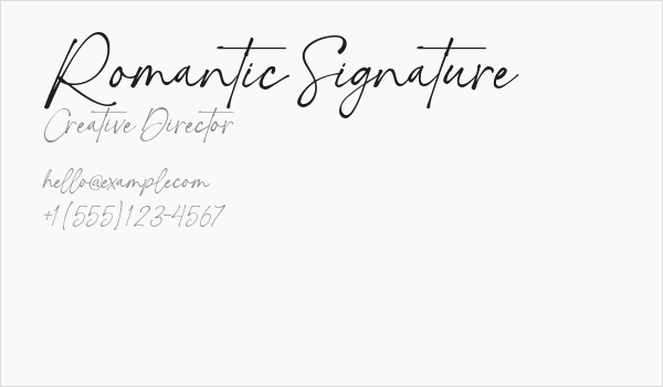 Romantic Signature Business Card