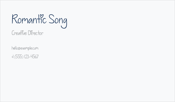 Romantic Song Business Card
