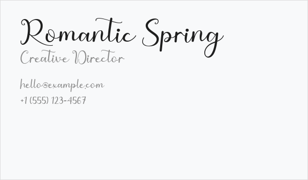 Romantic Spring Business Card