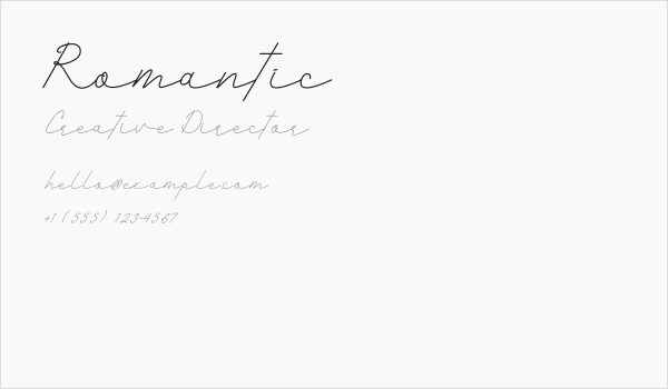 Romantic Business Card