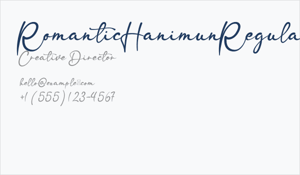 RomanticHanimunRegular Business Card