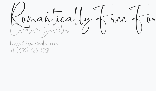 Romantically Free For Personal Business Card