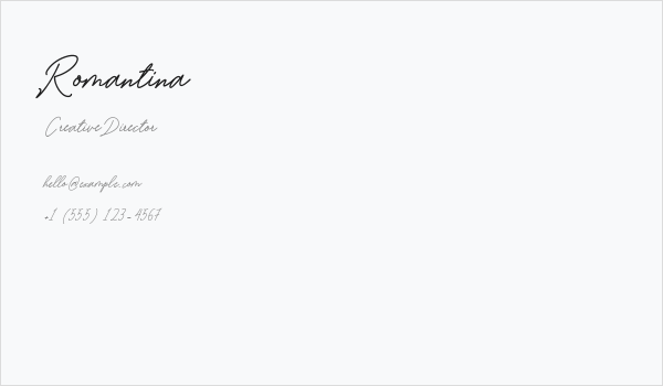 Romantina Business Card