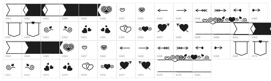 Romantine Dingbat Character Map