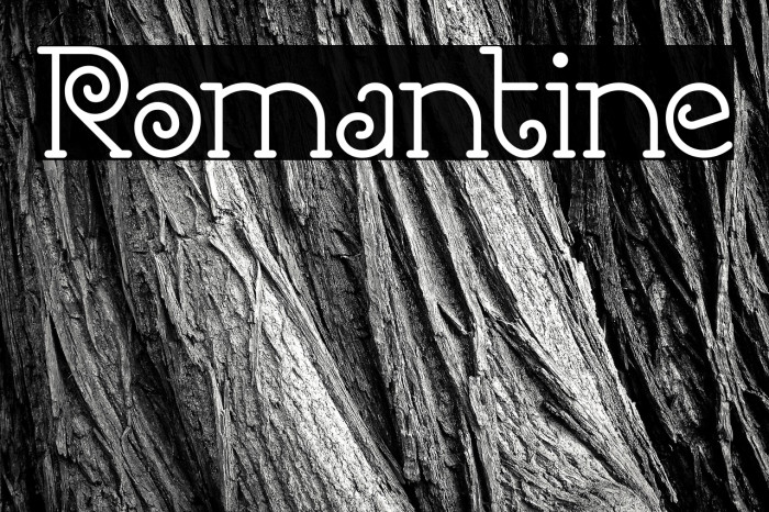 Romantine फ़ॉन्ट examples