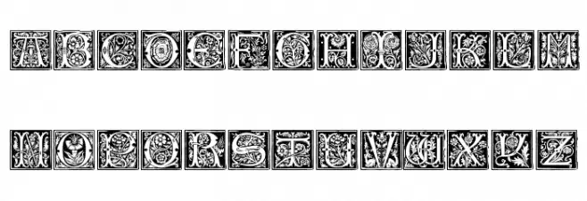 RomantiqueInitials Caratteri MINUSCOLO