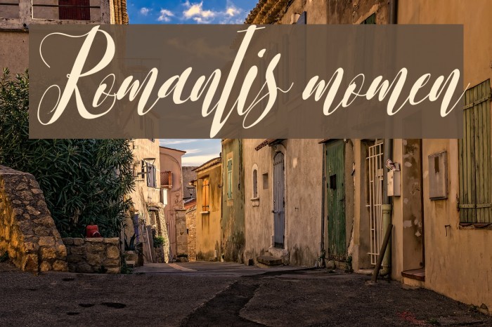 Romantis momen Font examples