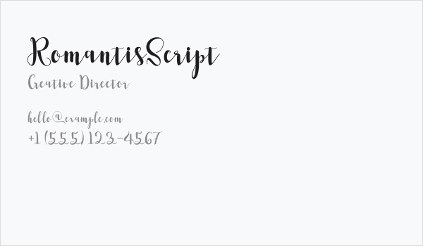 RomantisScript Business Card