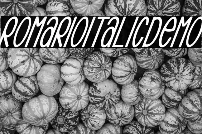 RomarioItalicDemo Font examples