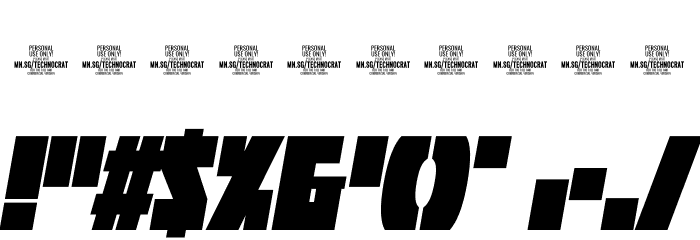 Rombi Technocrat PERSONAL Bold Font OTHER CHARS