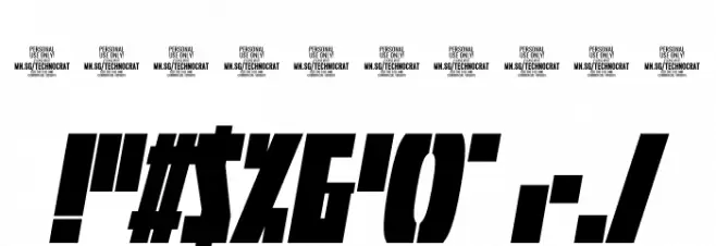 Rombi Technocrat PERSONAL Regular Font OTHER CHARS