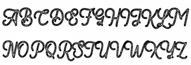 Romedhal Script Stamp Schriftart Groß