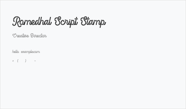 Romedhal Script Stamp Business Card