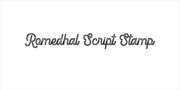Romedhal Script Stamp Logo