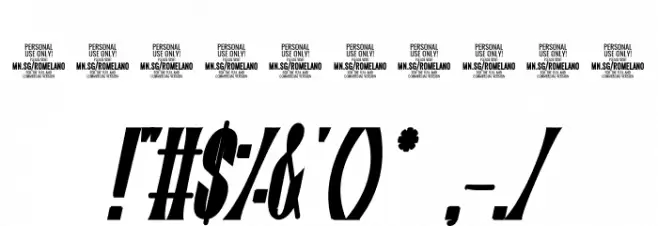 Romelano Bold Italic PERSONAL USE Bold Italic Font OTHER CHARS