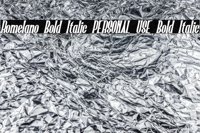 Romelano Bold Italic PERSONAL USE Bold Italic Example 1