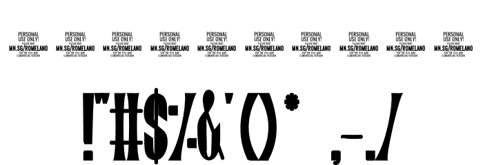 Romelano Bold PERSONAL USE Bold Font OTHER CHARS