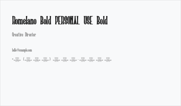 Romelano Bold PERSONAL USE Bold Business Card