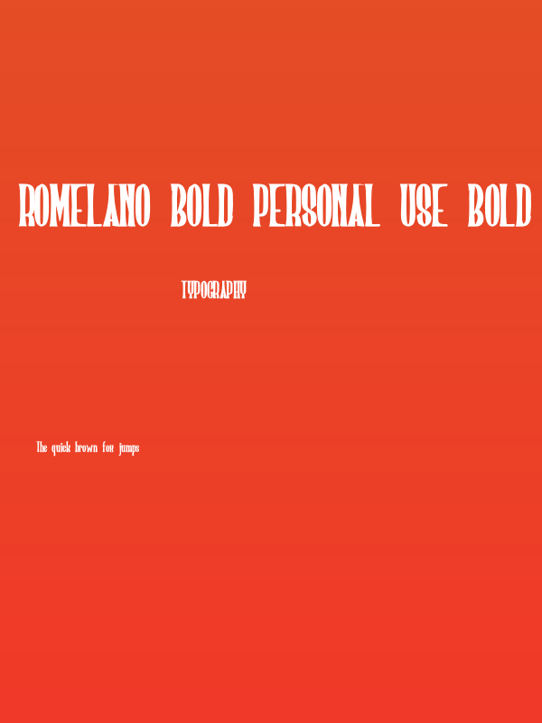 Romelano Bold PERSONAL USE Bold Poster