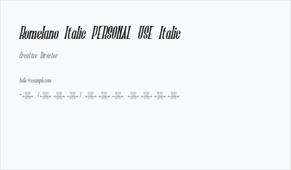 Romelano Italic PERSONAL USE Italic Business Card