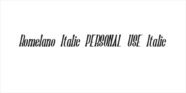 Romelano Italic PERSONAL USE Italic Logo