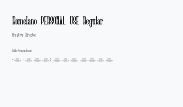 Romelano PERSONAL USE Regular Business Card