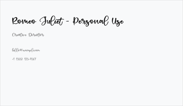 Romeo Juliet - Personal Use Business Card