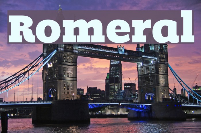 Romeral Font examples