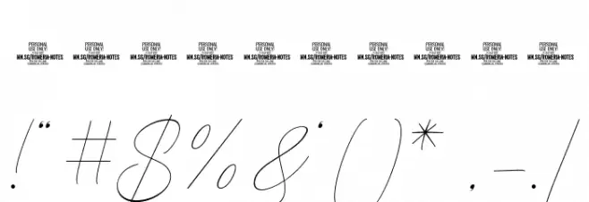 Romeria Notes PERSONAL USE Regular Font OTHER CHARS