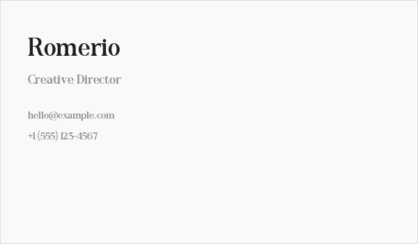 Romerio Business Card