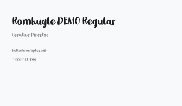 Romkugle DEMO Regular Business Card